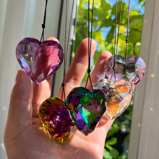 45mm Crystal Heart-Shaped Prism Pendant Crystal Craft Jewelry Accessories Chandelier Decoration Pendant Sun Catcher