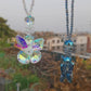 002 3D butterfly suncatcher with beads Gorgeous car hanging ornament, gifts for lovers, home decoration