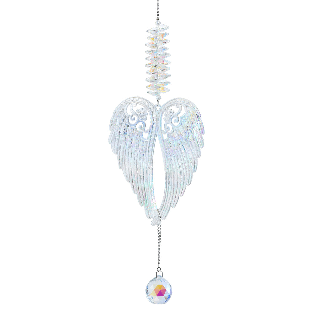 014 Stars Pretty Angel Wings with carvings, Glass ball Acrylic Hanging Decoration
