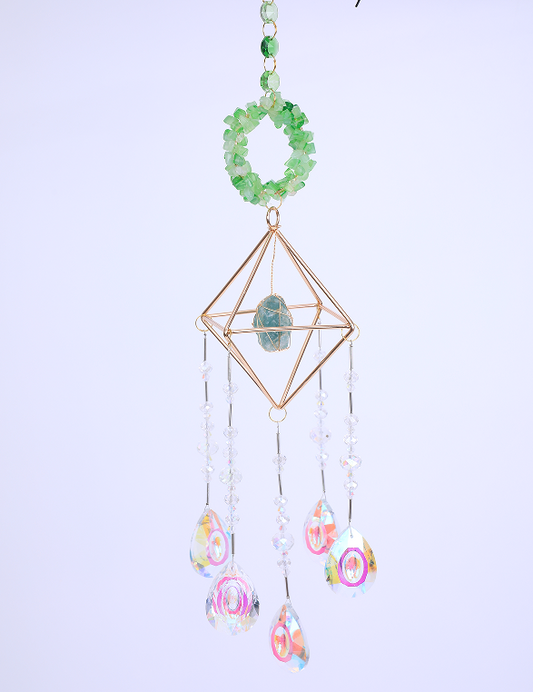 072 Chandelier Suncatchers natural beads prism chanderlier rainbow maker home decoration gifts